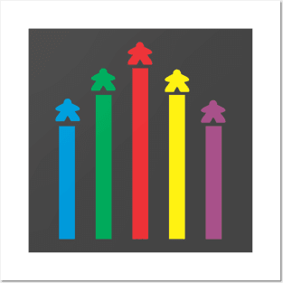 Rainbow Meeple Rocket Posters and Art